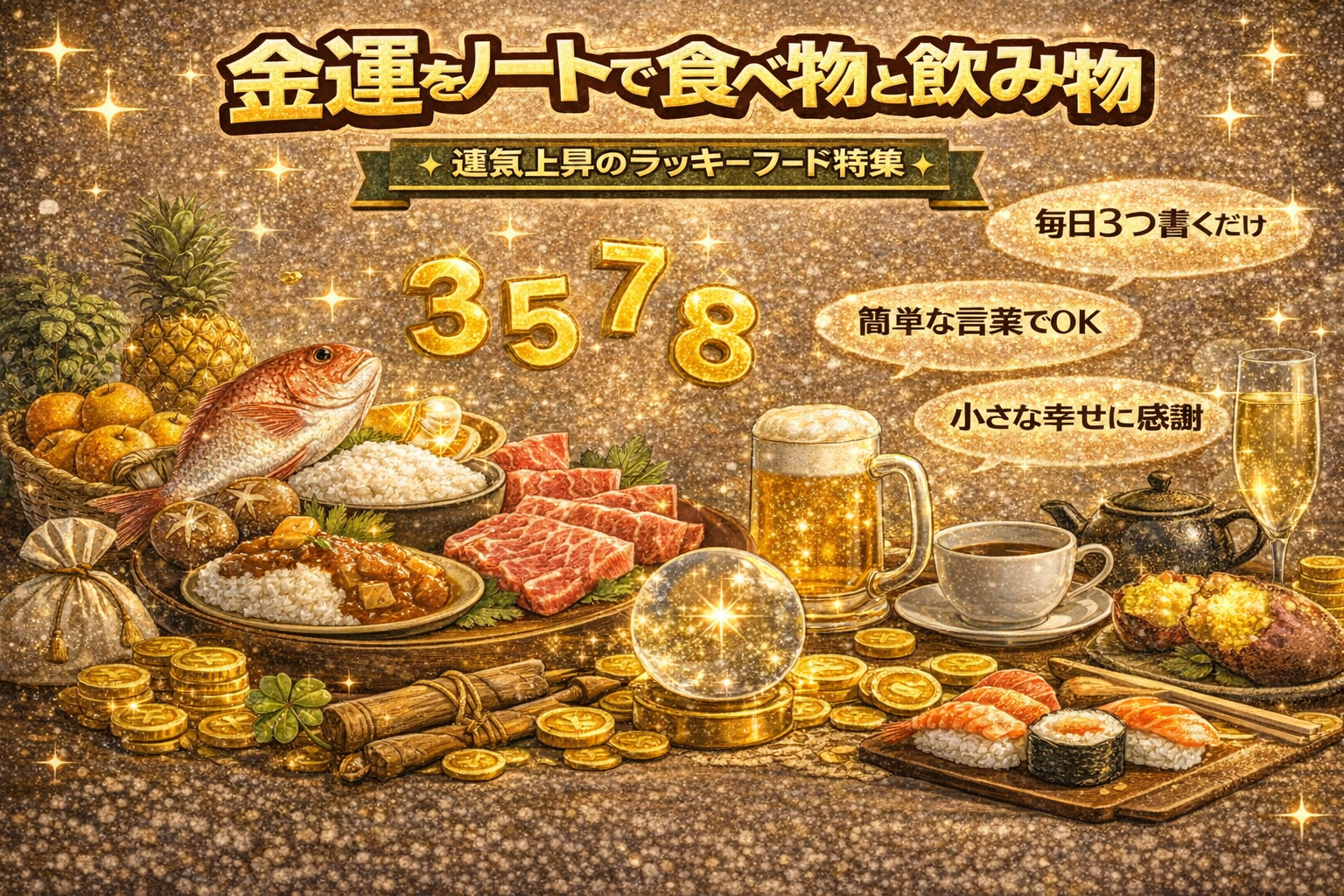 金運を呼び込む食べ物と飲み物ベスト10