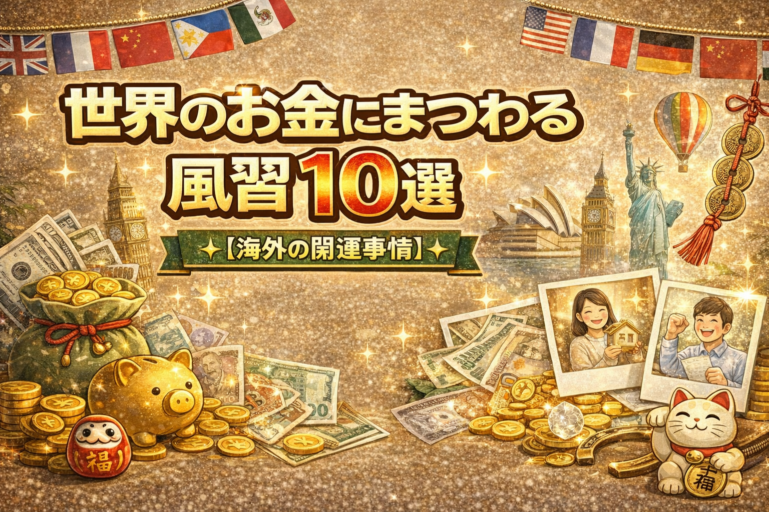 世界のお金にまつわる風習10選【海外の開運事情】