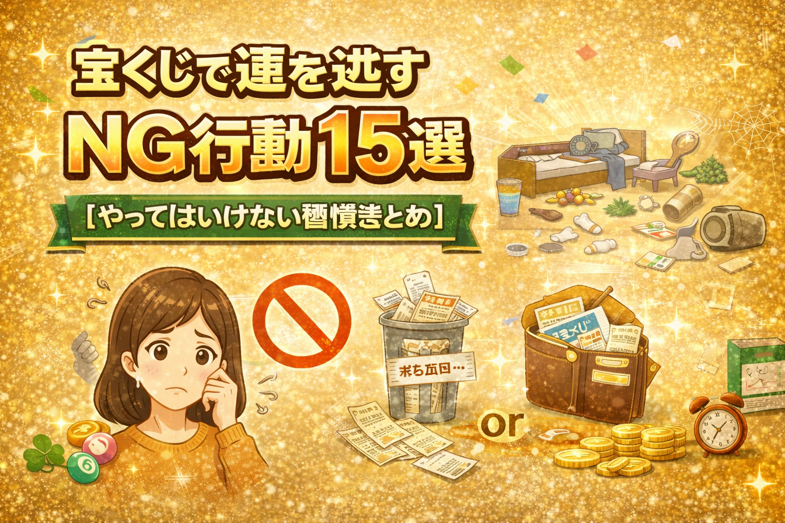 宝くじで運を逃すNG行動15選【やってはいけない習慣まとめ】