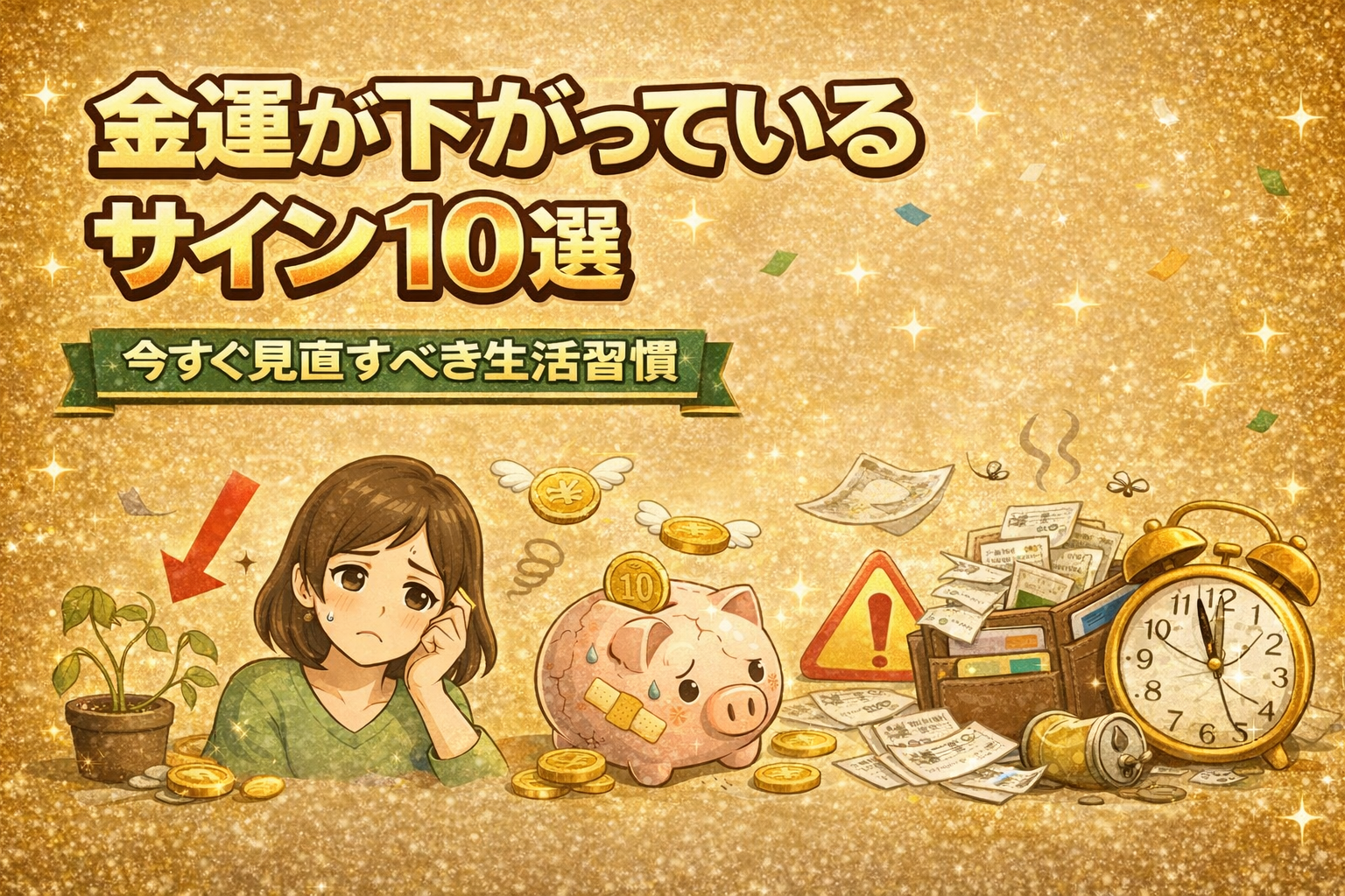 金運が下がっているサイン10選【今すぐ見直すべき生活習慣】